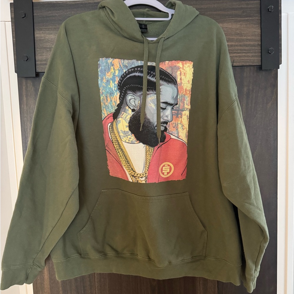 Nipsey Hussel Olive Green Hoodie